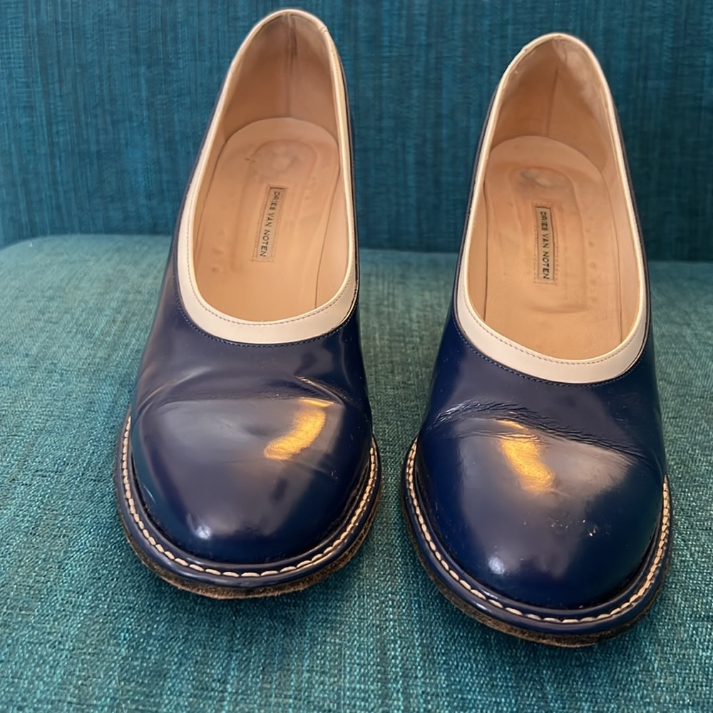 Dries Van Noten Blue/White leather pumps. Size 39.5 - Picture 2 of 7